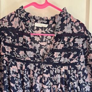 MNG Floral Dress with Lace Trim